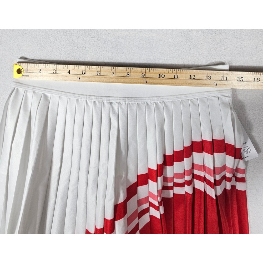 Athleta Match Point Pleated Colorblock Skort White Red Pink Stripe 694842 Medium - Picture 2 of 11